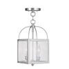 Providence 2 Light Brushed Nickel Incandescent Pendant with Seeded Glass