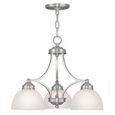 Providence 3 Light Brushed Nickel Incandescent Chandelier with Satin Glass