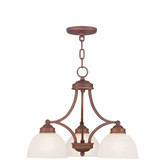 Providence 3 Light Bronze Incandescent Chandelier with Satin Glass