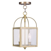 Providence 2 Light Antique Brass Incandescent Pendant with Clear Glass