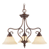 Providence 3 Light Imperial Bronze Incandescent Chandelier with Vintage Scavo Glass