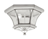 Providence 2 Light Brushed Nickel Incandescent Semi Flush Mountwith Clear Beveled Glass