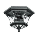 Providence 2 Light Black Incandescent Semi Flush Mount with Clear Beveled Glass