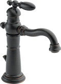 Victorian Single Hole 1-Handle High-Arc Bathroom Faucet in Venetian Bronze