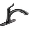 Linden Single-Handle Pull-Out Sprayer Kitchen Faucet in Venetian Bronze featuring Multi-Flow