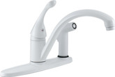 Collins Single-Handle Side Sprayer Kitchen Faucet in White