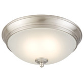 11 Inch Brushed Nickel LED Ceiling Light with Frosted Glass