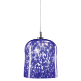 Contemporary Beauty 1 Light Mini Pendant with Blue Glass and Satin Nickel Finish