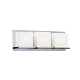 Contemporary Beauty 3 Light Bath Light with Matte Opal Glass and Polished Chorme Finish
