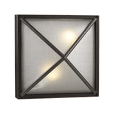 Contemporary Beauty 2 Light Outdoor Wall Sconce with Frost Glass and Bronze Finish