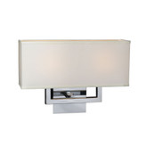 Contemporary Beauty 2 Light Sconce with Off-white Fabric shade Glass and Polished Chorme Finish
