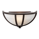 Contemporary Beauty 1 Light Sconce with Marbleized Glass and Oil Rubbed Bronze Finish