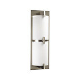 Contemporary Beauty 2 Light Bath Light with Matte Opal Glass and Satin Nickel Finish