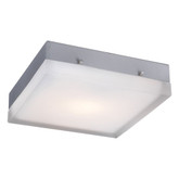 Contemporary Beauty 1 Light Flush Mount with Frost Glass and Satin Nickel Finish