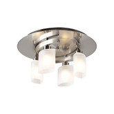 Contemporary Beauty 4 Light Flush Mount with Frost Glass and Satin Nickel Finish