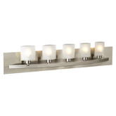 Contemporary Beauty 5 Light Bath Light with Frost Glass and Satin Nickel Finish