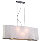 Contemporary Beauty 5 Light Pendant with Ivory Silk Shade Glass and Ivory Finish
