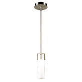 Contemporary Beauty 1 Light Mini Pendant with Matte Opal Glass and Satin Nickel Finish