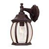 Satin 1 Light Bronze Incandescent Outdoor Wall Mount With Clear Glass