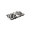 Octave Top-Mount Double Bowl Kitchen Sink in Stainless Steel