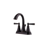Saxton 2-Handle High-Arch 4 inch Centerset Bathroom Faucet in Tuscan Bronze