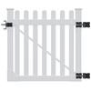 4ft H x 4ft W Premium Vinyl Classic Picket Gate w/ Powder Coated Stainless Steel Hardware