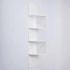 Provo Corner 4 Tier Wood Shelf In White, 57 Inch X12 Inch X12 Inch , Max 20Lb per Shelf