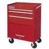 27  Inch. 3 drawer Cabinet, with Storage Compartment, Red