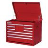 27  Inch. 10 drawer Top Chest, Red