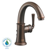 Portsmouth Monoblock Single Hole 1-Handle Mid-Arc Bathroom Faucet with Speed Connect Drain in Oil Rubbed Bronze