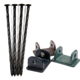 Professional Edging Accessory Spike Pack (4) 10 Inches Sprial Spikes & (4) Anchoring Adaptors