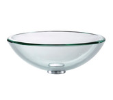 Clear 19mm Thick Glass Vessel Sink with PU-MR Chrome