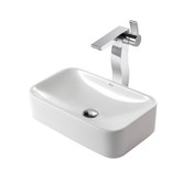 White Rectangular Ceramic Sink and Sonus Faucet Chrome