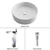 White Round Ceramic Sink and Sonus Faucet Chrome