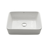 White Rectangular Ceramic Sink with Pop Up Drain Oil Rubbed Bronze