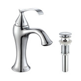 Ventus Single Lever Basin Faucet and Pop Up Drain with Overflow Chrome