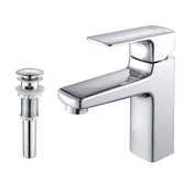 Virtus Single Lever Basin Faucet and Pop Up Drain with Overflow Chrome
