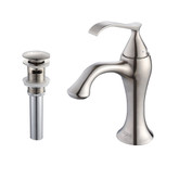 Ventus Single Lever Basin Faucet and Pop Up Drain with Overflow Brushed Nickel