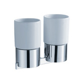 Aura Bathroom Accessories - Wall-Mounted Double Ceramic Tumbler Holder
