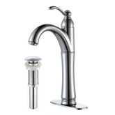 Riviera Single Lever Vessel Faucet with Matching Pop Up Drain Chrome