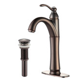 Riviera Single Lever Vessel Faucet with Matching Pop Up Drain Oil Rubbed Bronze