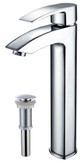 Visio Single Lever Vessel Faucet with Matching Pop Up Drain Chrome