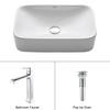 White Rectangular Ceramic Sink and Decorum Faucet Chrome