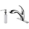 Single Lever Pull Out Kitchen Faucet and Soap Dispenser Chrome