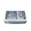 33 Inch Farmhouse Apron 60/40 Double Bowl 16 gauge Stainless Steel Kitchen Sink