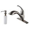 Single Lever Pull Out Kitchen Faucet and Soap Dispenser Satin Nickel
