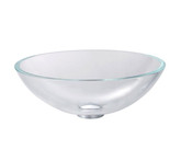 Crystal Clear Glass Vessel Sink with PU-MR Satin Nickel