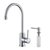 Single Lever Stainless Steel Kitchen Faucet and Soap Dispenser