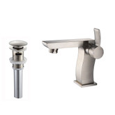 Sonus Single Lever Basin Faucet and Pop Up Drain with Overflow Brushed Nickel