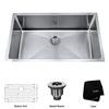 30 Inch Undermount Single Bowl 16 gauge Stainless Steel Kitchen Sink